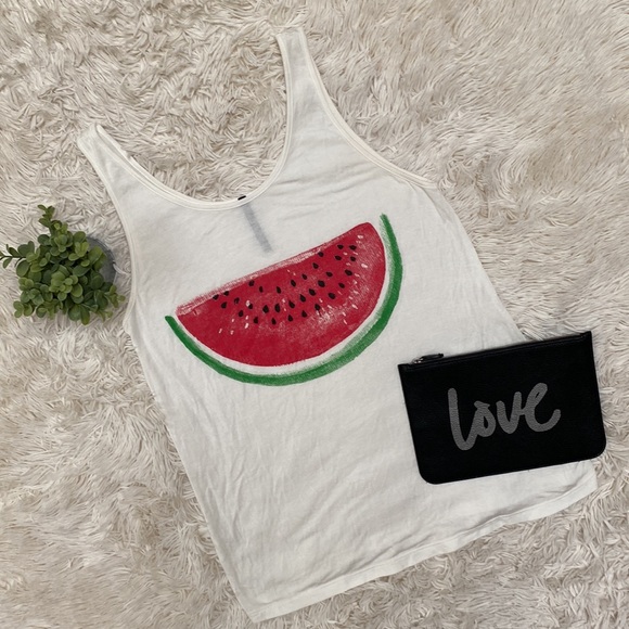 Tic Toc Tops - 🎉HP🎉 Tic Toc Watermelon Graphic Tank Top 💗 Ivory Red Black & Green
